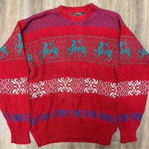 Vintage Lake Harmony Rowing Club Knit Sweater Made in USA Large